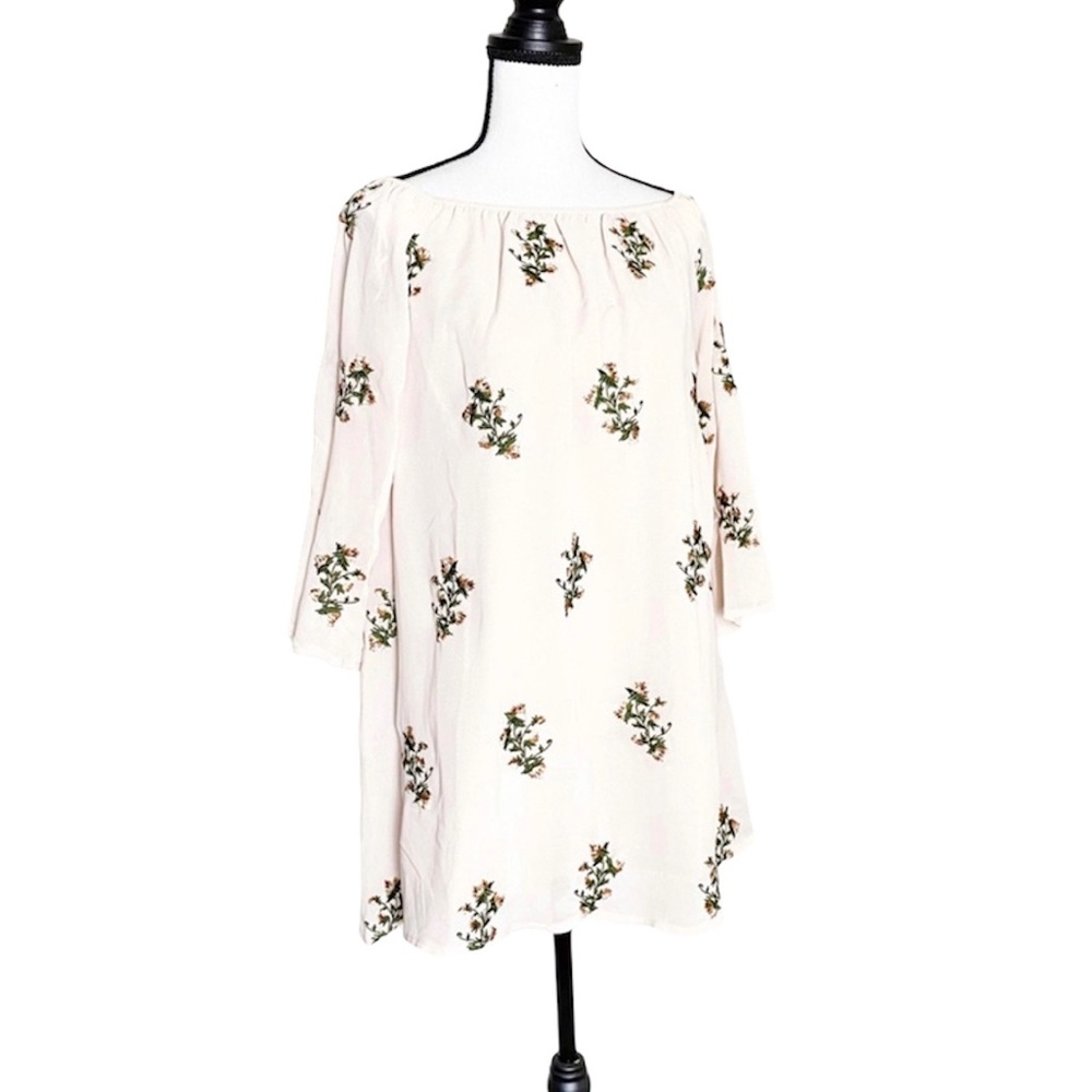 After Market Off the Shoulder Embroidered Dress